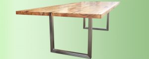 Marri dining table with stainless steel legs