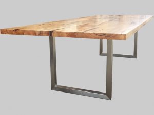 Marri table with stainless steel legs