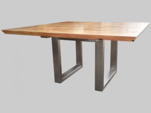 Marri table with stainless steel base