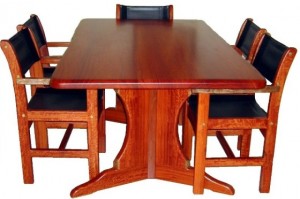 Jarrah dining table and chairs - Churchman